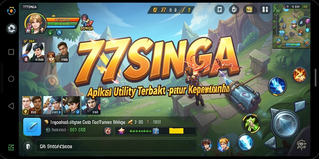 Tampilan utama 77SINGA dengan menu utilitas dan alat bantu.