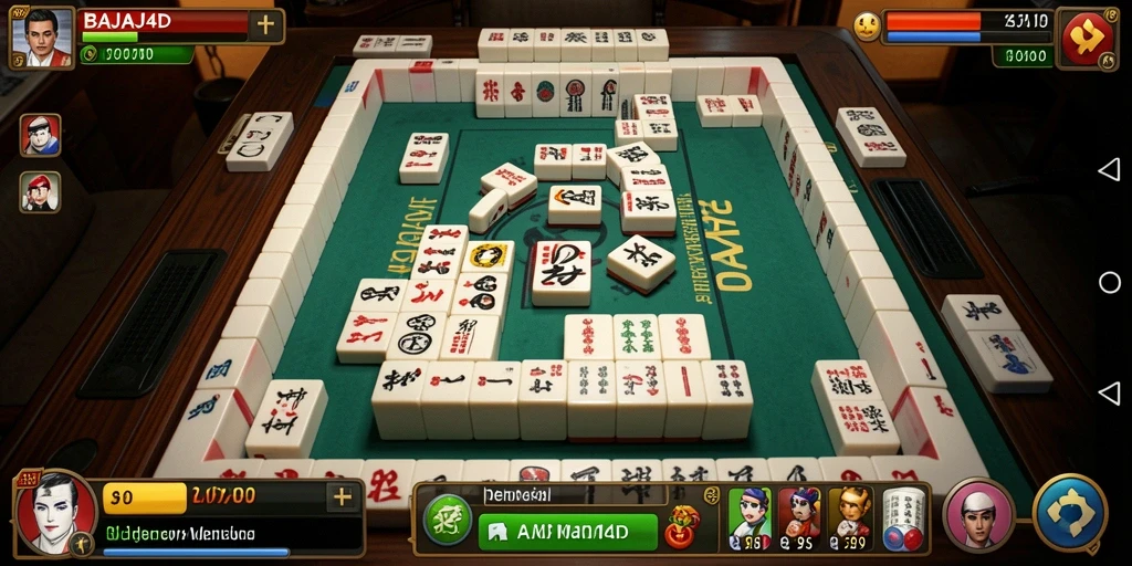 Screenshot gameplay BAJAJ4D menampilkan susunan ubin Mahjong yang menantang.