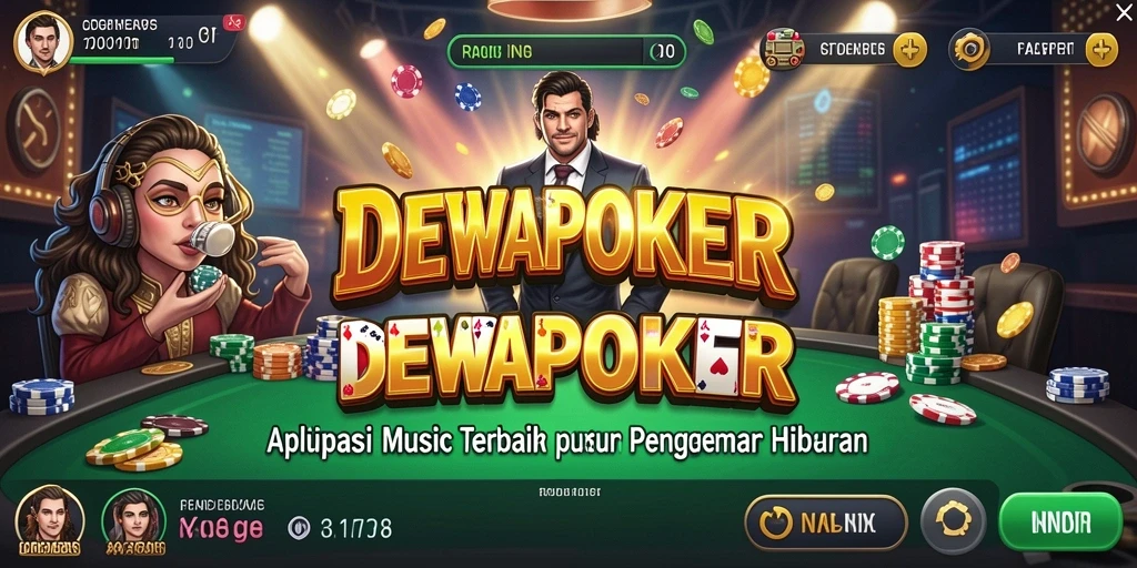 Screenshot gameplay DEWAPOKER menampilkan keseruan permainan musik.