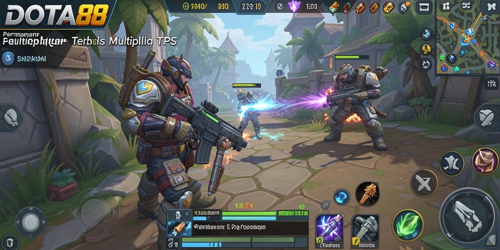 Tampilan gameplay DOTA88 menampilkan aksi pertempuran yang mendebarkan.