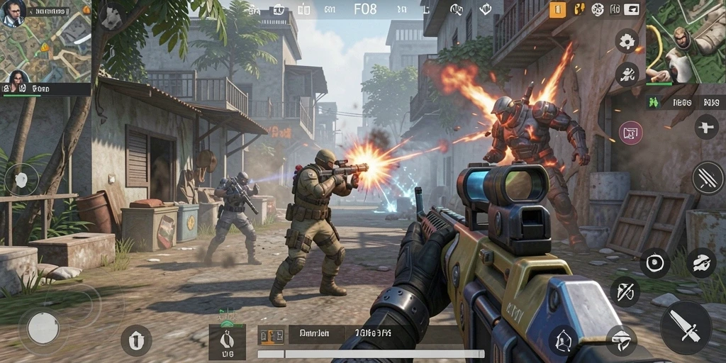 Tangkapan layar gameplay yang menunjukkan aksi seru dalam TPS.