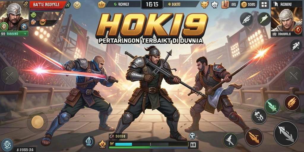 Tangkapan layar HOKI9 menampilkan aksi pertarungan intens di arena Battle Royale.