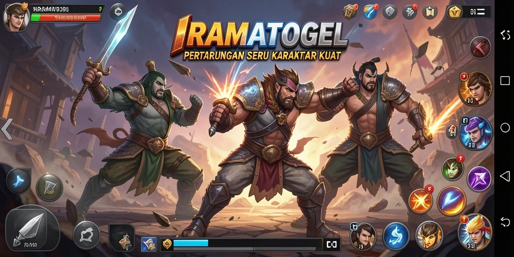 Tampilan gameplay menegangkan dalam permainan Fighting IRAMATOGEL.
