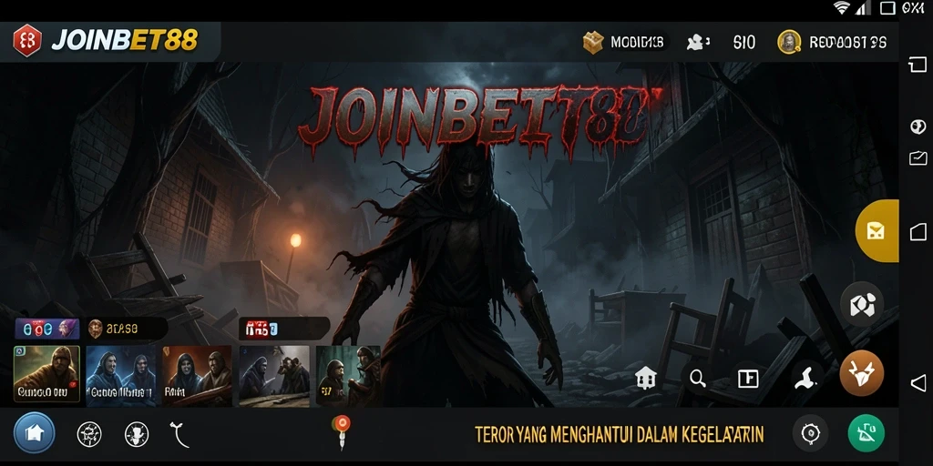 Screenshot menunjukkan adegan menegangkan dalam game horor JOINBET88.