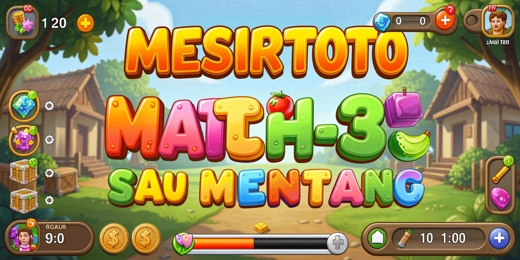 Screenshot gameplay seru dari game Match-3 MESIRTOTO.