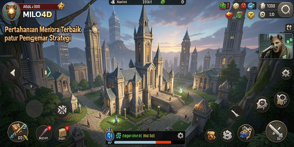Screenshot gameplay MILO4D menampilkan aksi seru Tower Defense.
