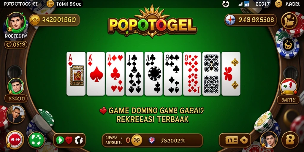 Tampilan gameplay seru dari game Domino POPOTOGEL.