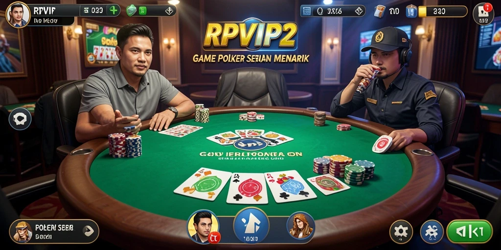 Screenshot RPVIP2 menampilkan gameplay poker yang menarik dan kompetitif.