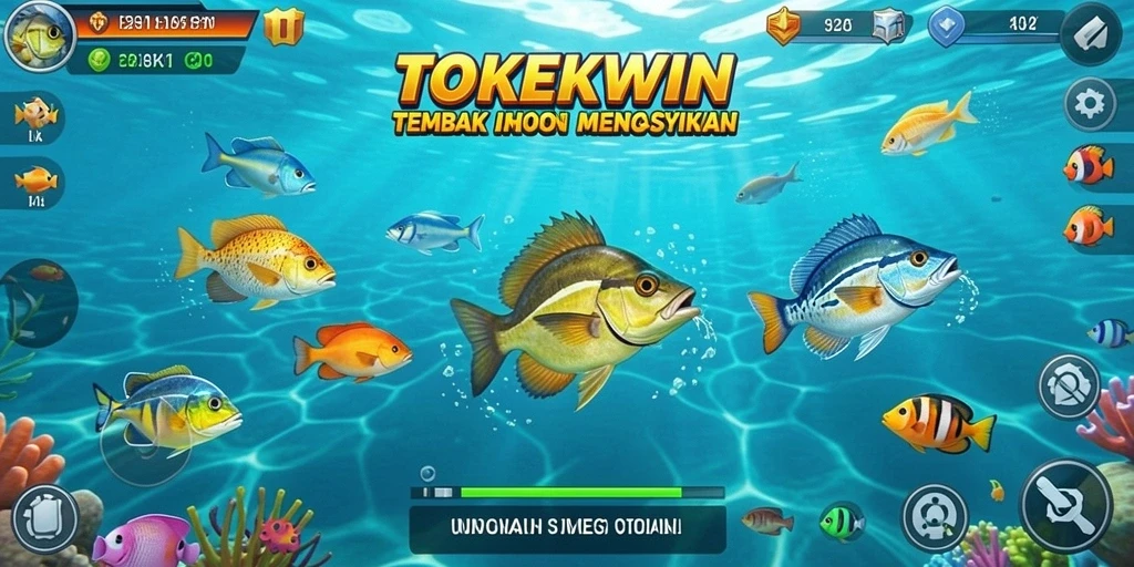 Gameplay TOKEKWIN dengan aksi menembak ikan yang mendebarkan.