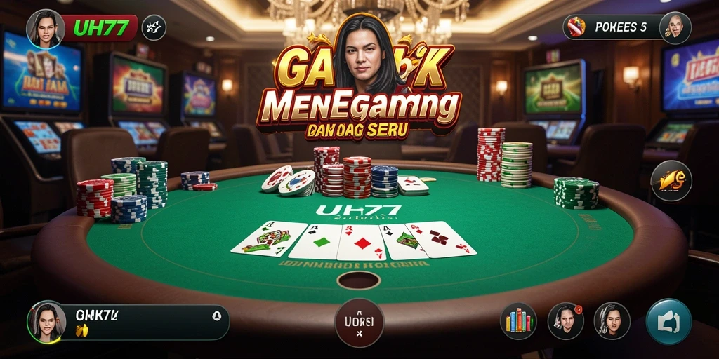 Tampilan gameplay UH77 yang mendebarkan dan penuh strategi Poker.