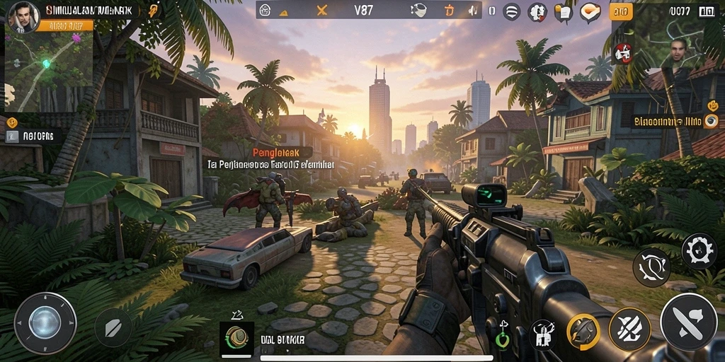 Tangkapan layar menarik dari gameplay V87 menunjukkan pengalaman simulasi penuh warna.